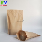 無光沢のクラフト紙の再使用可能な食糧袋は袋のナットのプラスチック包装袋の上に立つ